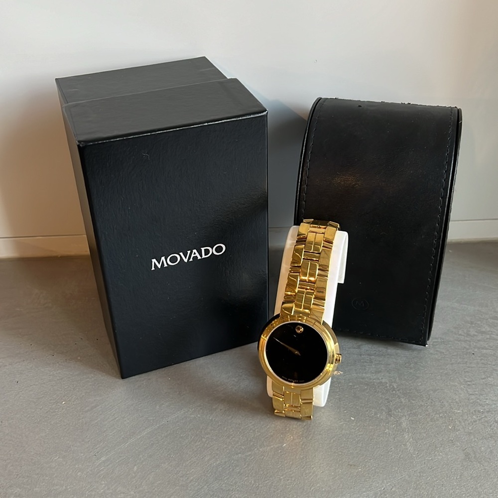 Movado Stiri Gold-Tone Black-Dial Watch - Picture 6 of 6